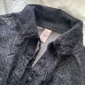 VS black mesh dot bodysuit